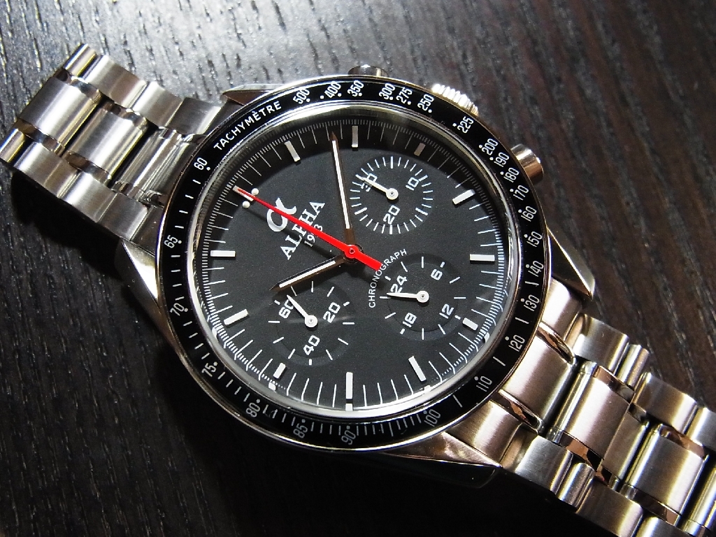 alpha moon watch mechanical chronograph