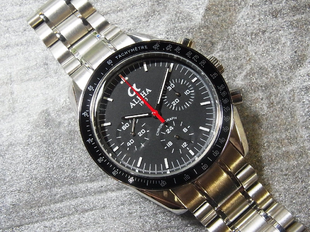 alpha moon watch mechanical chronograph